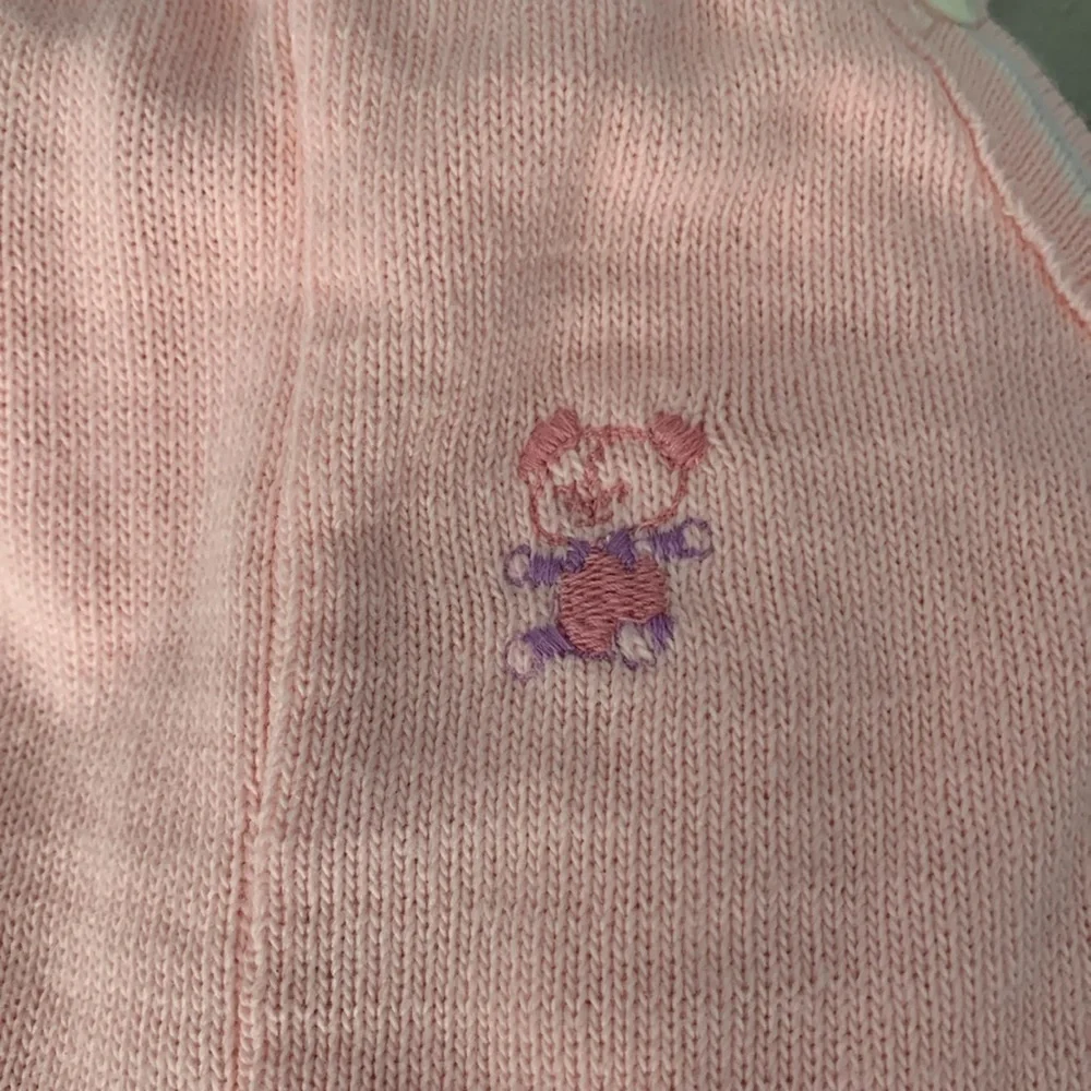 Pink footed baby overalls One Piece romper playsuit size 6-9 months embroidered